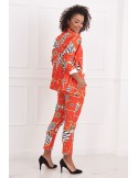 Elegant trousers with red patterns 3004 - Online store - Boutique